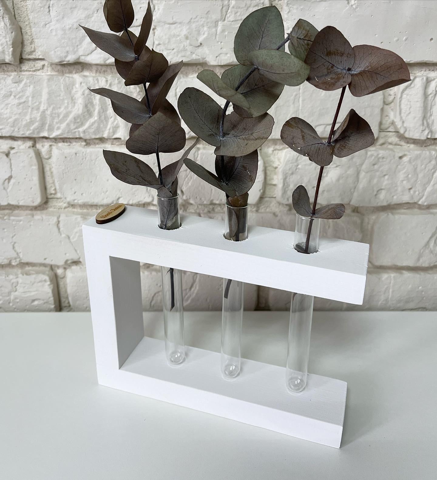 Ваза с пробирками для цветов мини 20х15 3 шт. Белый - фото 1 Ваза с пробирками для цветов мини 20х15 3 шт. Белый - фото 1