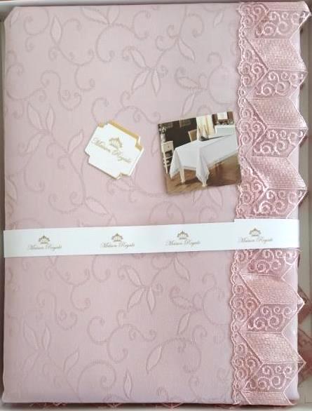 Скатерть с кружевом Maison Royale 160x350 Овал KDK Powder (01MR02Q160350K03)