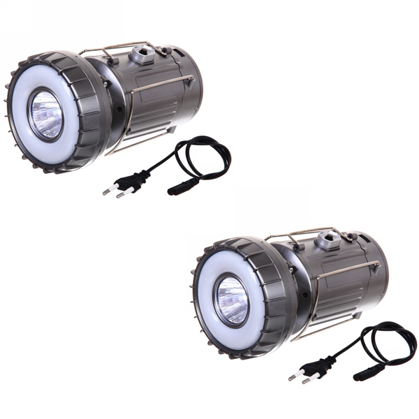 Фонарь для кемпинга на солнечной батарее раздвижной 1200 мАч 2 шт. Серый (75106e06)