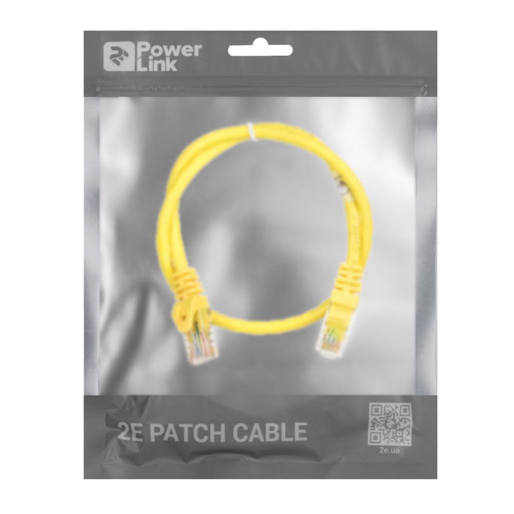 Патч-корд 2E Cat 6 UTP RJ45 26AWG 7/0,16 Cu PVC 0,5 м Yellow (2E-PC6COP-050YLW) - фото 3