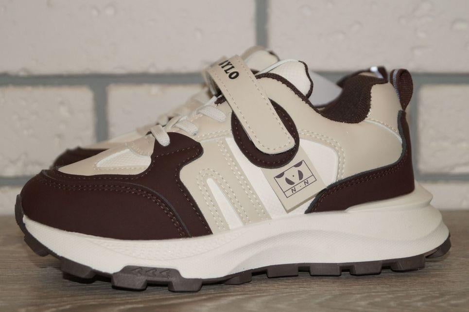 Кроссовки демисезонные для девочки Lilin shoes р. 33 20,5 см Бежевый/Коричневый (31491-33)