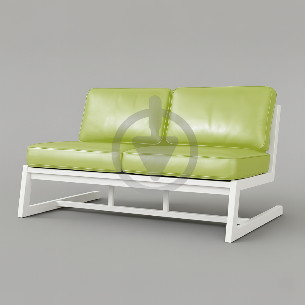 Диван металевий AVVS tech Атлас вуличний лофт екошкіра 156 см Салатовий/Білий (30222938)