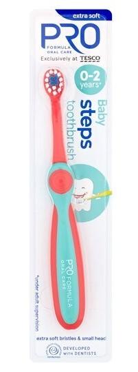 Детская зубная щетка Tesco Baby Steps супермягкая 0-2 года (E-00375)