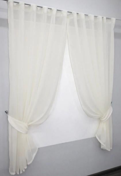 Шторки на кухню с подвязками 280х170 см Кремовый (112к) - фото 2 Шторки на кухню с подвязками 280х170 см Кремовый (112к) - фото 2