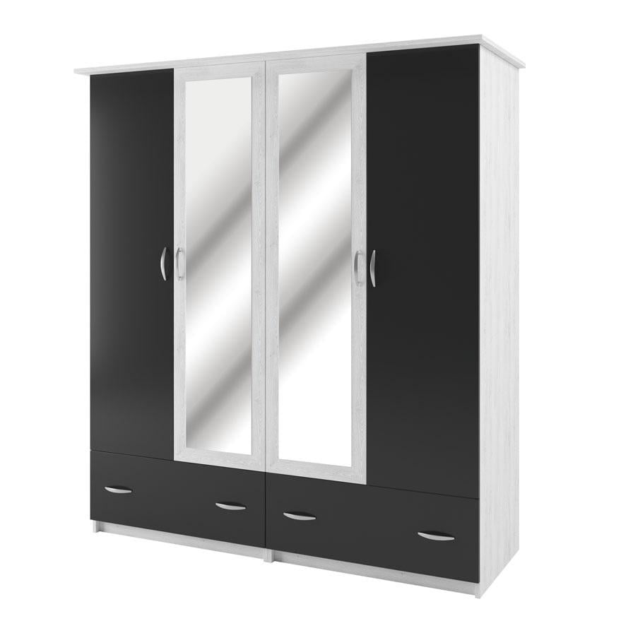 Спальный гарнитур Світ меблів Соня каркас с ламелями из ДСП/Зеркала Артвуд светлый/Антрацит (51639) - фото 3 Спальный гарнитур Світ меблів Соня каркас с ламелями из ДСП/Зеркала Артвуд светлый/Антрацит (51639) - фото 3