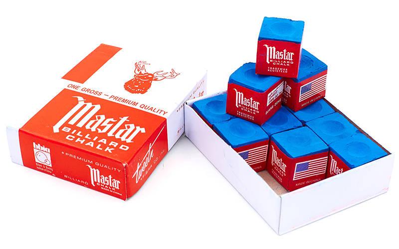 Крейда для кия Master середньої жорсткості 12 шт. Синій (M12)