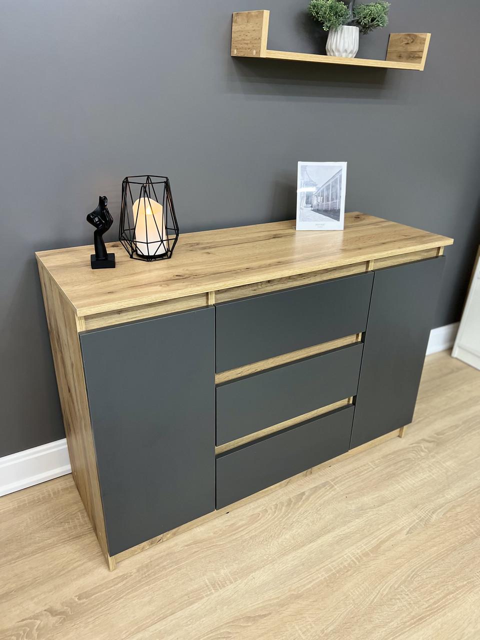 Комод Kvatro 3/2 1100х750х400 мм Дуб аппалачі/Антрацитовий - фото 3 Комод Kvatro 3/2 1100х750х400 мм Дуб аппалачі/Антрацитовий - фото 3