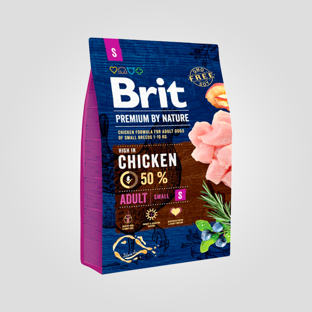 Корм сухой для взрослых собак Brit Premium S мелких пород с курицей 3 кг (20503252)