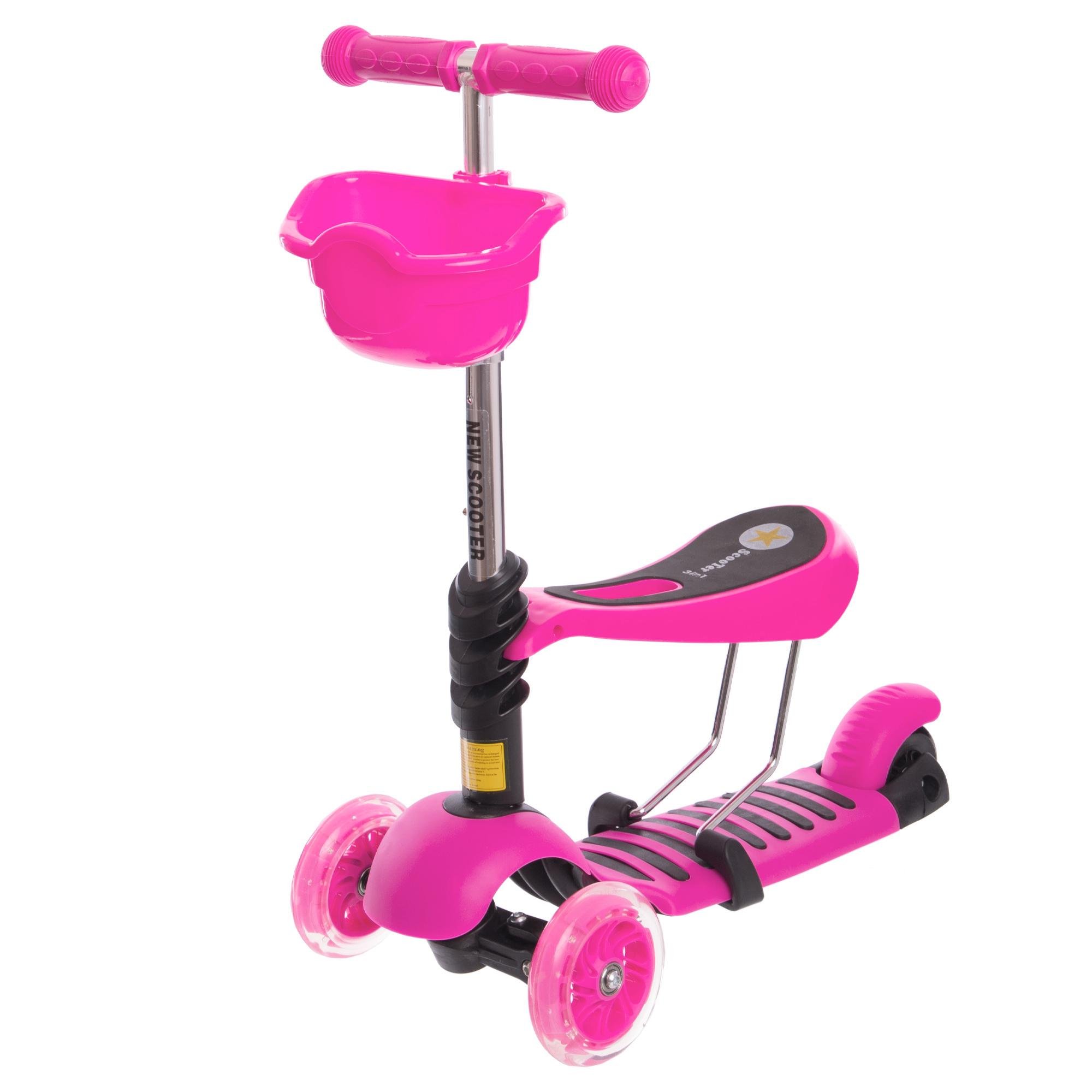 Самокат детский трехколесный Micro Mini C-0332 3в1 Малиновый (DR011338) Самокат детский трехколесный Micro Mini C-0332 3в1 Малиновый (DR011338)