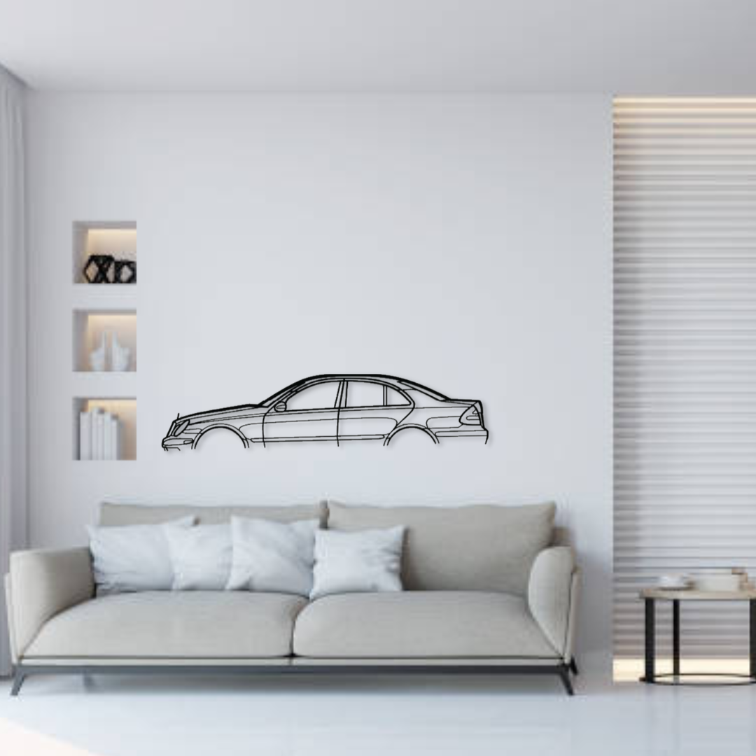 Декор на стену авто Mercedes-Benz E55 AMG W211 из металла 100 см (auto161)