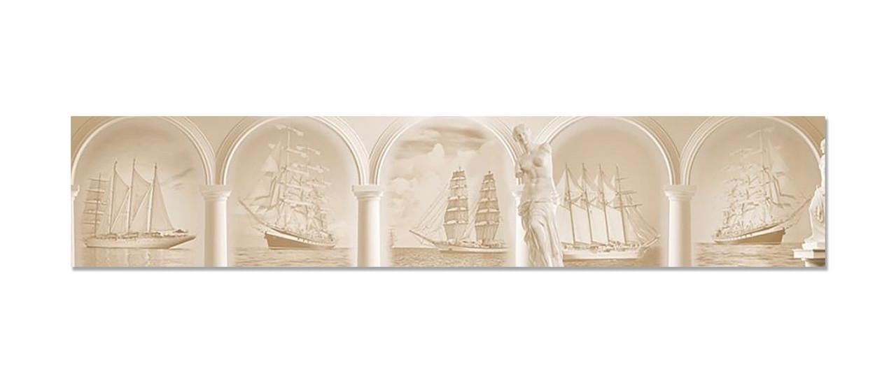 Наліпка вінілова на кухню Zatarga Вінтажні Кораблі 600х3000 мм (1289776210)