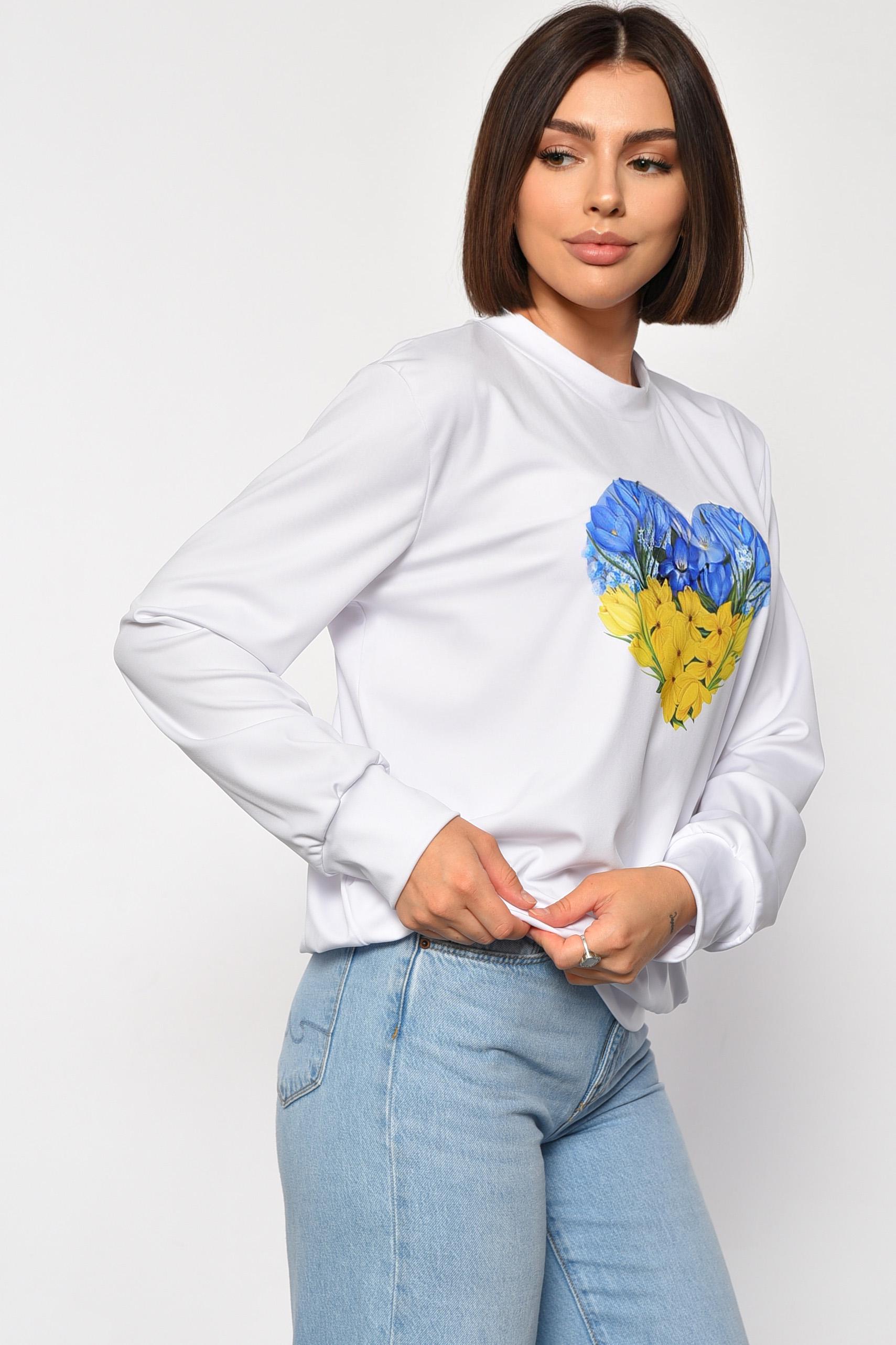 Свитшот женский с рисунком L-XL Белый (185594) - фото 2 Свитшот женский с рисунком L-XL Белый (185594) - фото 2