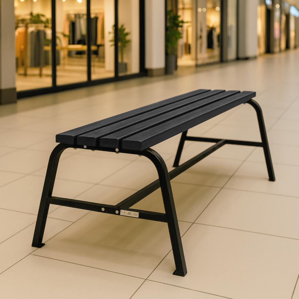 Лавка садова ТОБІ ШО без спинки для дачі/парку 1503х450х650 мм Графітово-чорний - фото 1 Лавка садова ТОБІ ШО без спинки для дачі/парку 1503х450х650 мм Графітово-чорний - фото 1