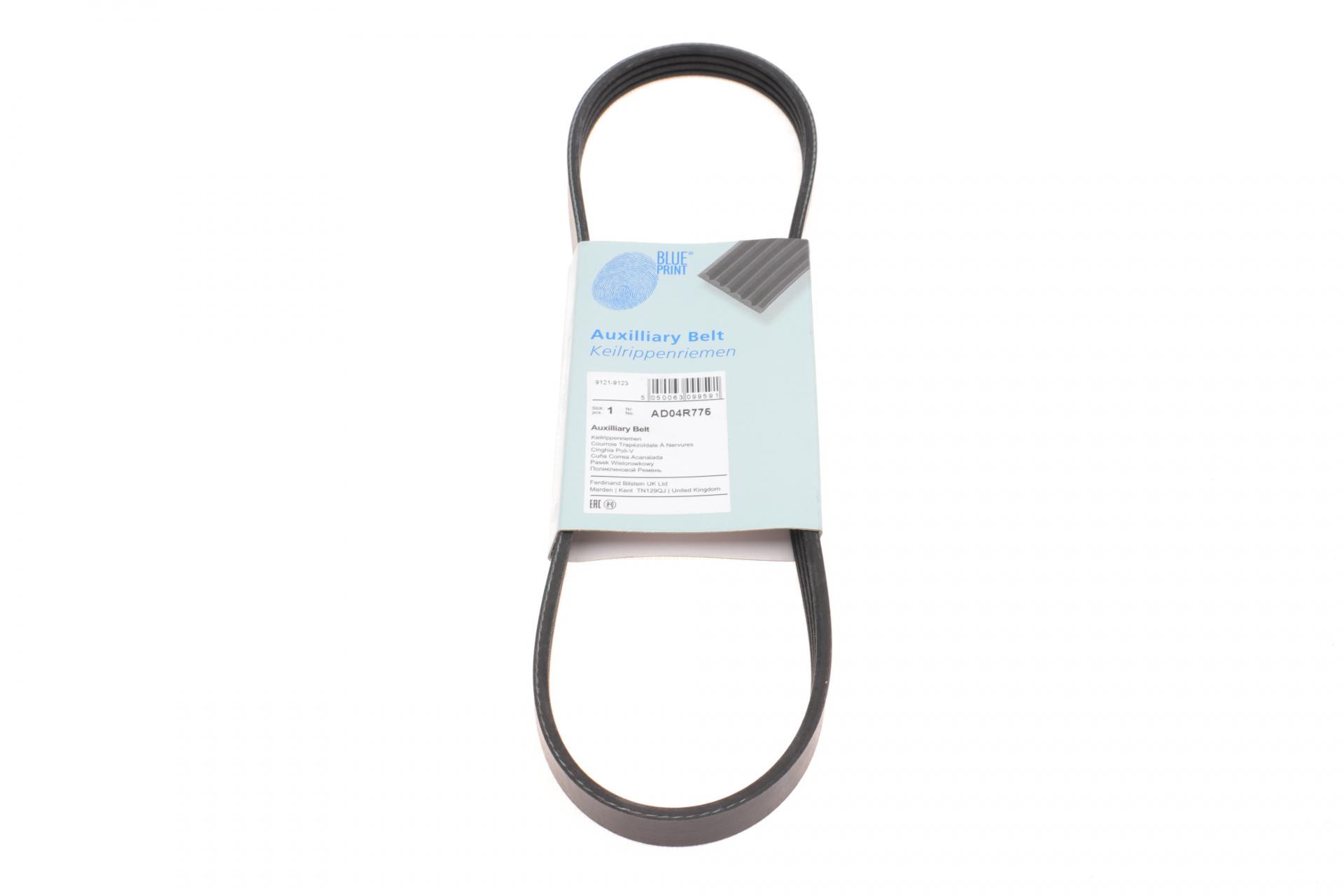 Ремень генератора BLUE PRINT Mitsubishi Carisma 1.6-1.8 95-06/Nissan Maxima 2.0-3.0 95-03/Teana 2.3-3.5 03-08 (AD04R775)