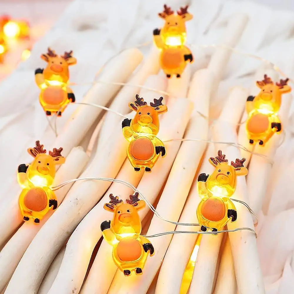 Гирлянда на батарейках фигурки Олени 20 LED 2 м Белый теплый (2042713250)