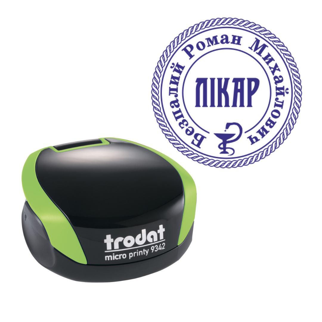 Печать Врач на карманном оснащении Trodat Micro Printy 9342 d 30 мм Зеленый (Л5/9342/G)