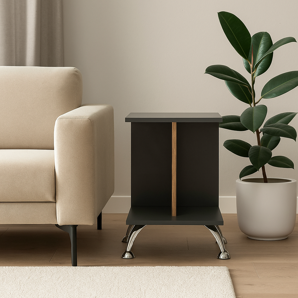 Тумба приліжкова MEBEX VS MINI Сірий темний/Дуб Крафт (VSMINIDGDC)