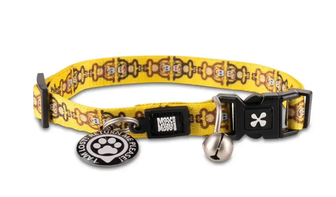 Ошейник для кошек Max&Molly Smart ID Cat Collar Monkey Maniac one size Smart ID Желтый (27426454)