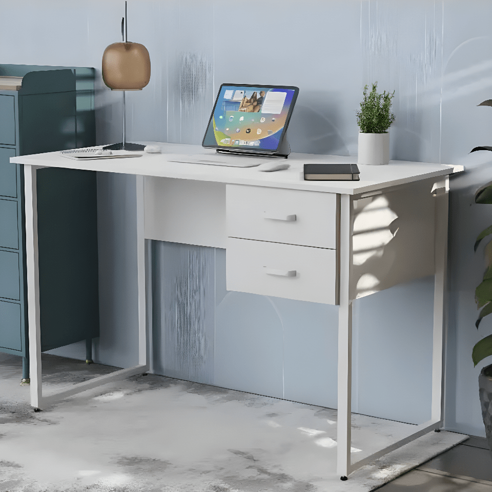 Стол компьютерный Ferrum-decor Гарри ДСП 32 мм 75x120x60 см Серый/Белый (FRD-101456)