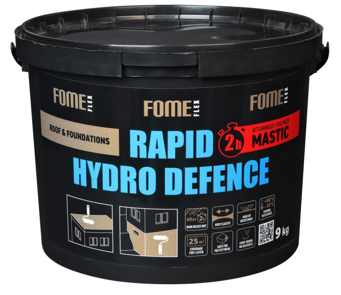 Мастика бітумно-полімерна Fome Flex Rapid Hydro Defence Mastic 9 кг Чорний (01-4-2-049) - фото 1