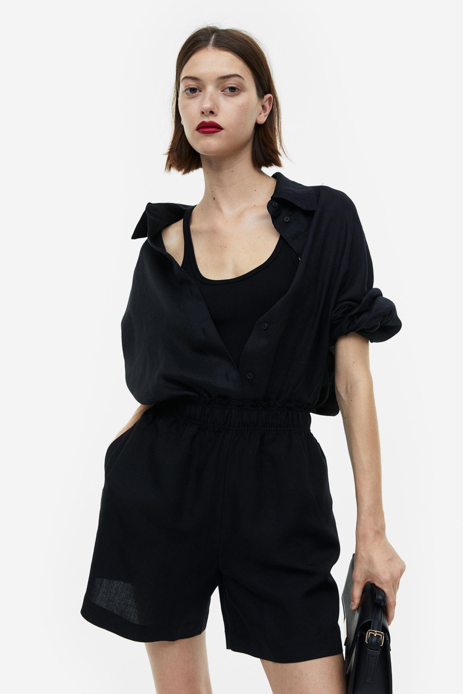 Шорты лен бленд XS Черный (9938403wer)