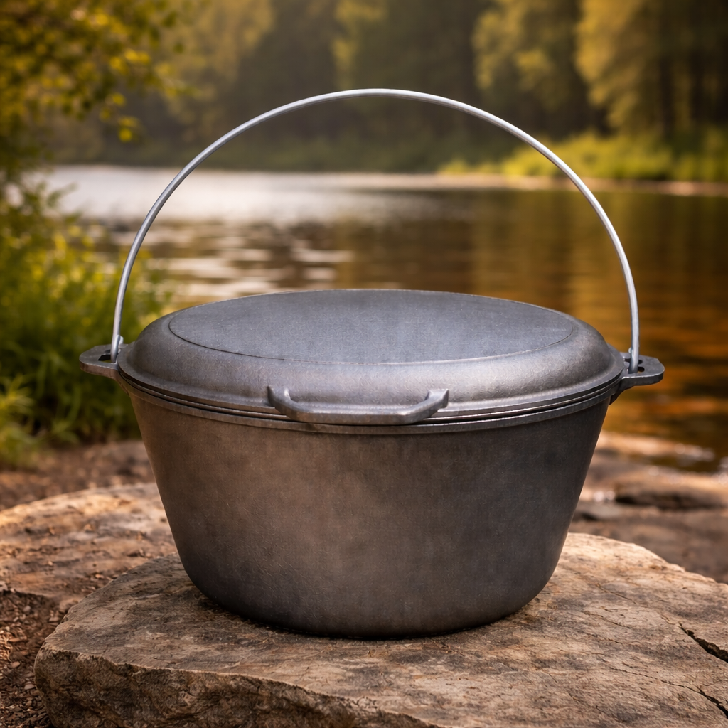 Котел туристический Jooki КТ-08КС чугунный с крышкой-сковородой 8 л (10284)