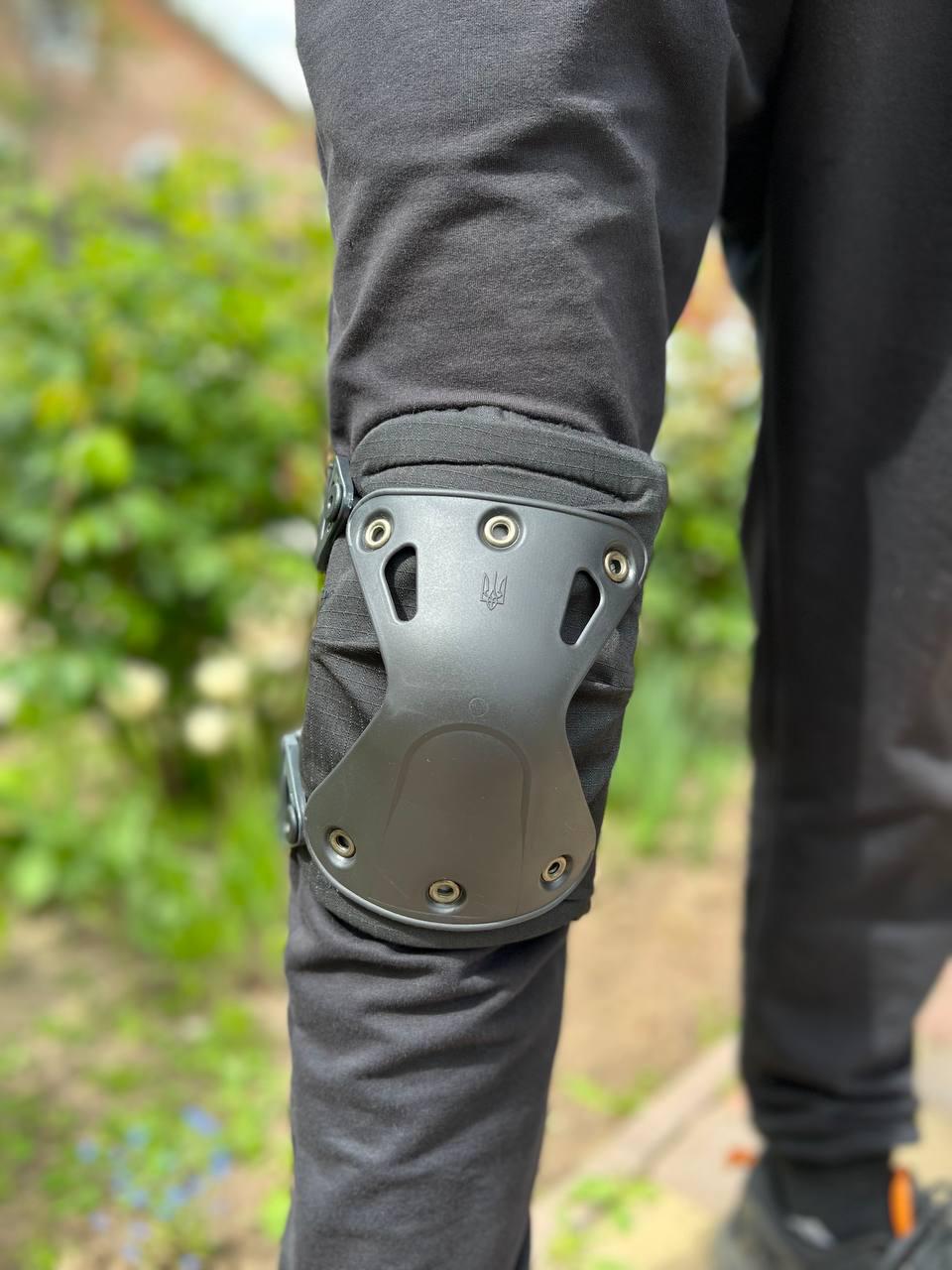Военные защитные наколенники с Гербом Украины усиленные Черный (MR49766)