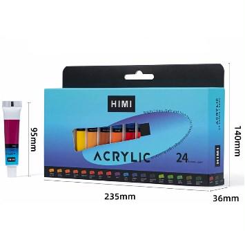 Акриловая краска художественная для рисования HIMI Acrylic Набор 24 цветов по 12 мл в тюбиках - фото 5 Акриловая краска художественная для рисования HIMI Acrylic Набор 24 цветов по 12 мл в тюбиках - фото 5