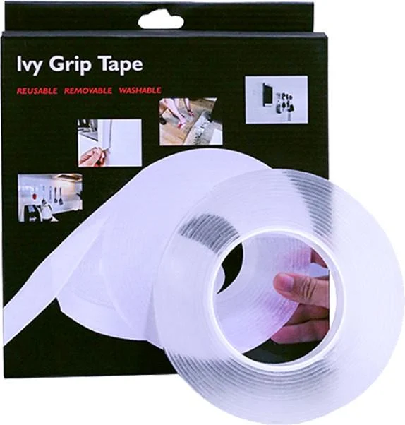 Стрічка кріпильна нано IVY Grip Tape двостороння багаторазова 1 м Стрічка кріпильна нано IVY Grip Tape двостороння багаторазова 1 м