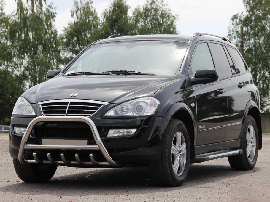 Кенгурятник WT003 CAN для SsangYong Action 2006- гг. нержавеющая сталь Хром