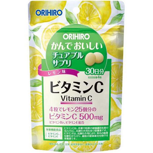 Жувальний вітамін Orihiro Vitamin С зі смаком лимона 120 шт. 30 дн.