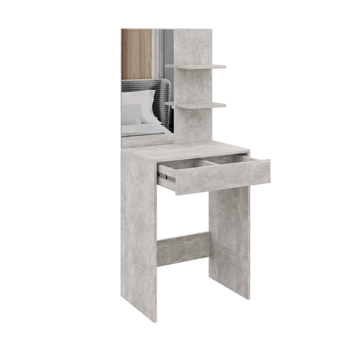 Туалетний столик MEBLIBUD DIG с выдвижным ящиком с зеркалом 60х40х145 см Дуб бетон - фото 2