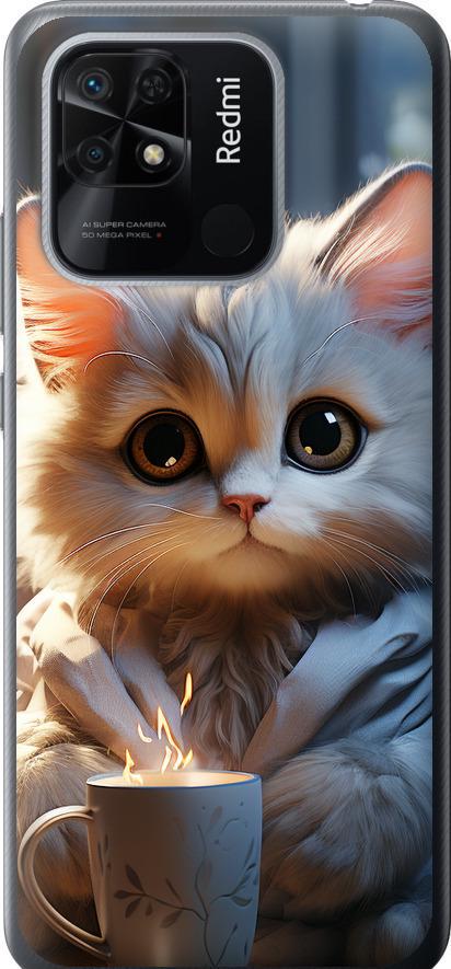 Чехол на Xiaomi Redmi 10C White cat (5646t-2591-42517)
