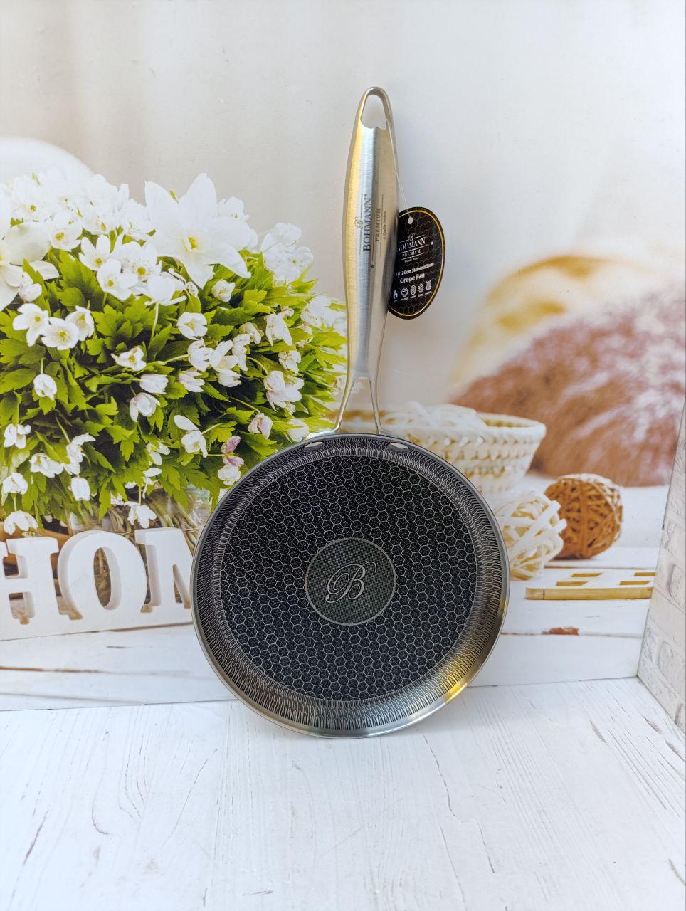 Сковорода млинна Bohmann BP-4200-20 нержавіюча сталь 20 см - фото 4 Сковорода млинна Bohmann BP-4200-20 нержавіюча сталь 20 см - фото 4