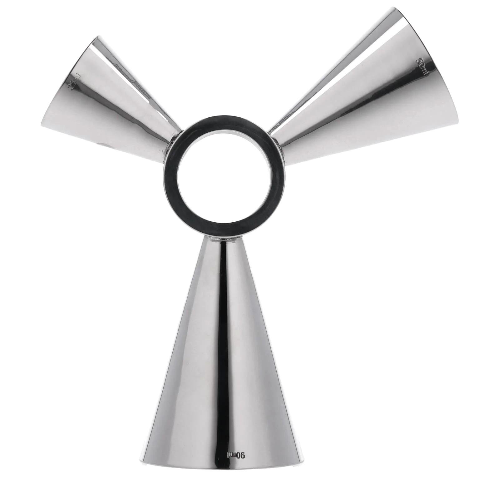 Джиггер потрійний мірна склянка 25/50/90 мл Сріблястий Джиггер потрійний мірна склянка 25/50/90 мл Сріблястий