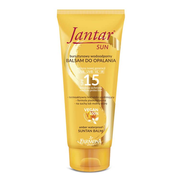 Водостойкий бальзам для загара Jantar Sun Farmona SPF 15 янтарный 200 мл (5900117008409)