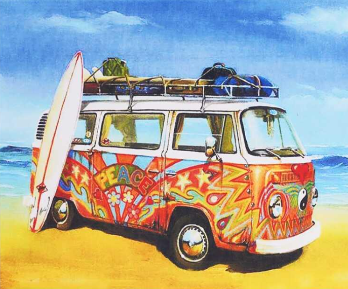Алмазна мозаїка GB 76252 30 TK Group Хіппі фургончик 40х30 см (121866)