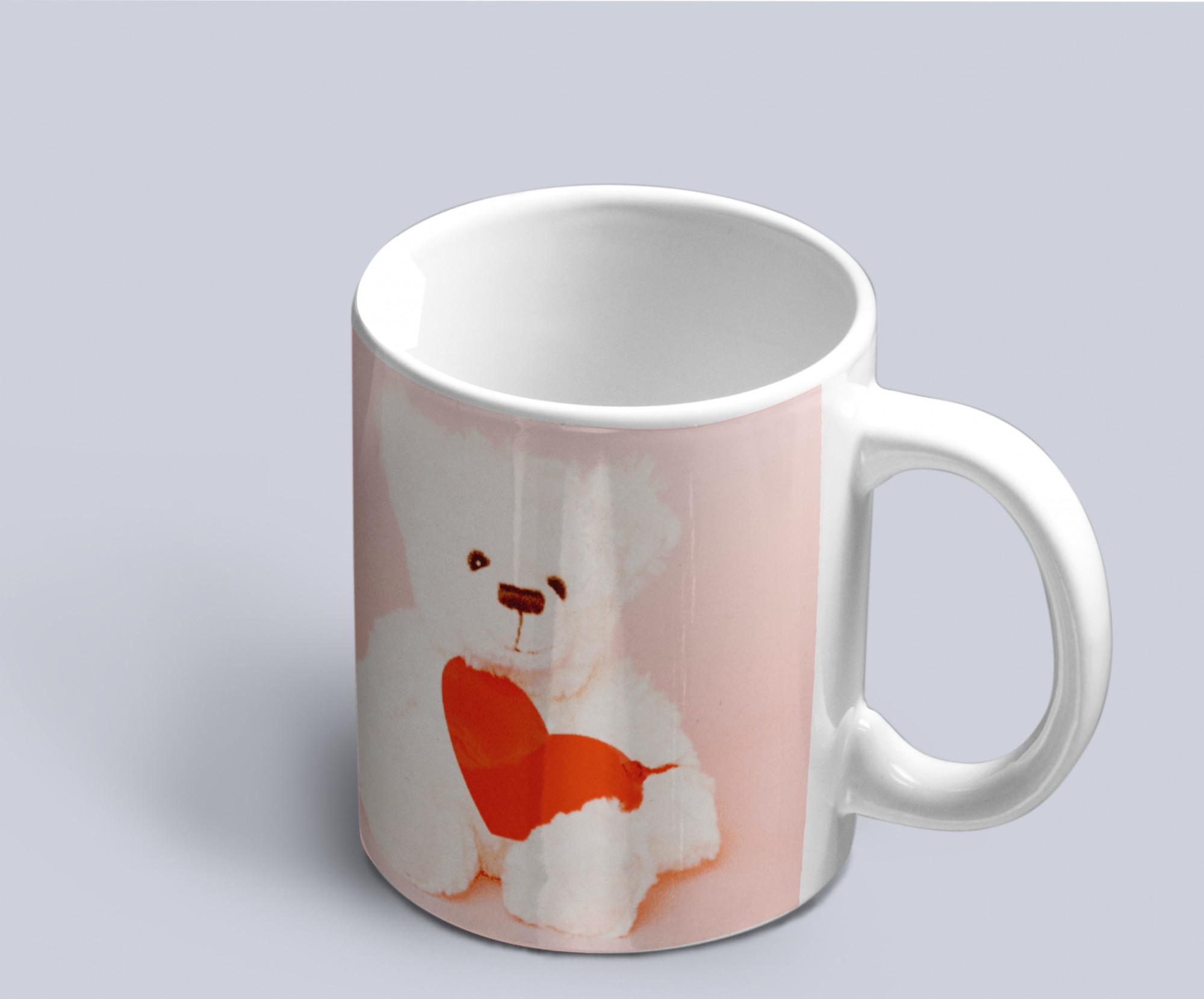 Чашка с принтом Медвежонок с сердечком (02010115022)