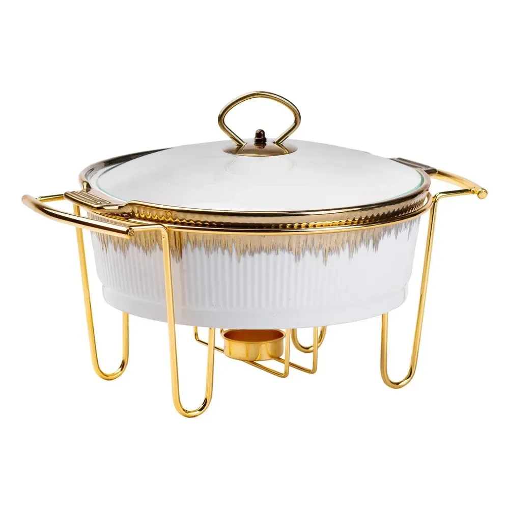 Мармітниця керамічна зі скляною кришкою на підставці 15 л (HP1035)