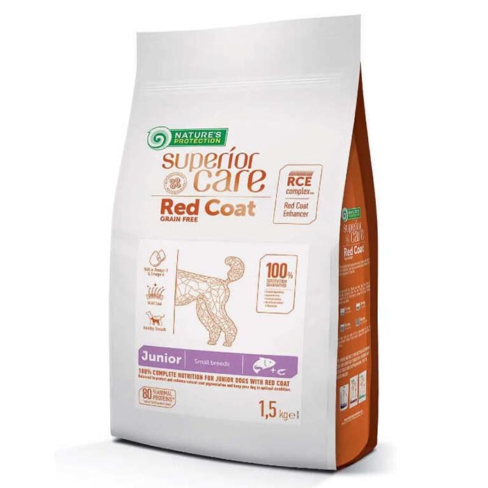 Корм Nature's Protection Superior Care Red Coat GF Salmon Junior Small Breeds для юніорів малих порід з лососем 10 кг (NPSC47229)
