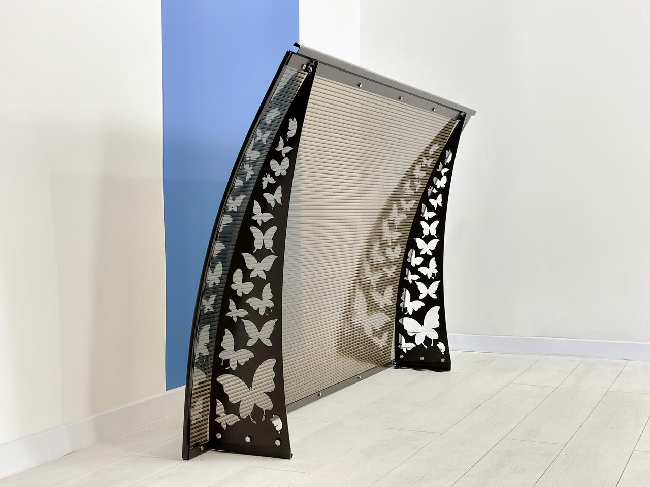 Навес-козырек Prime Бабочки сотовый поликарбонат 8 мм 150х100 см (2042408) - фото 4