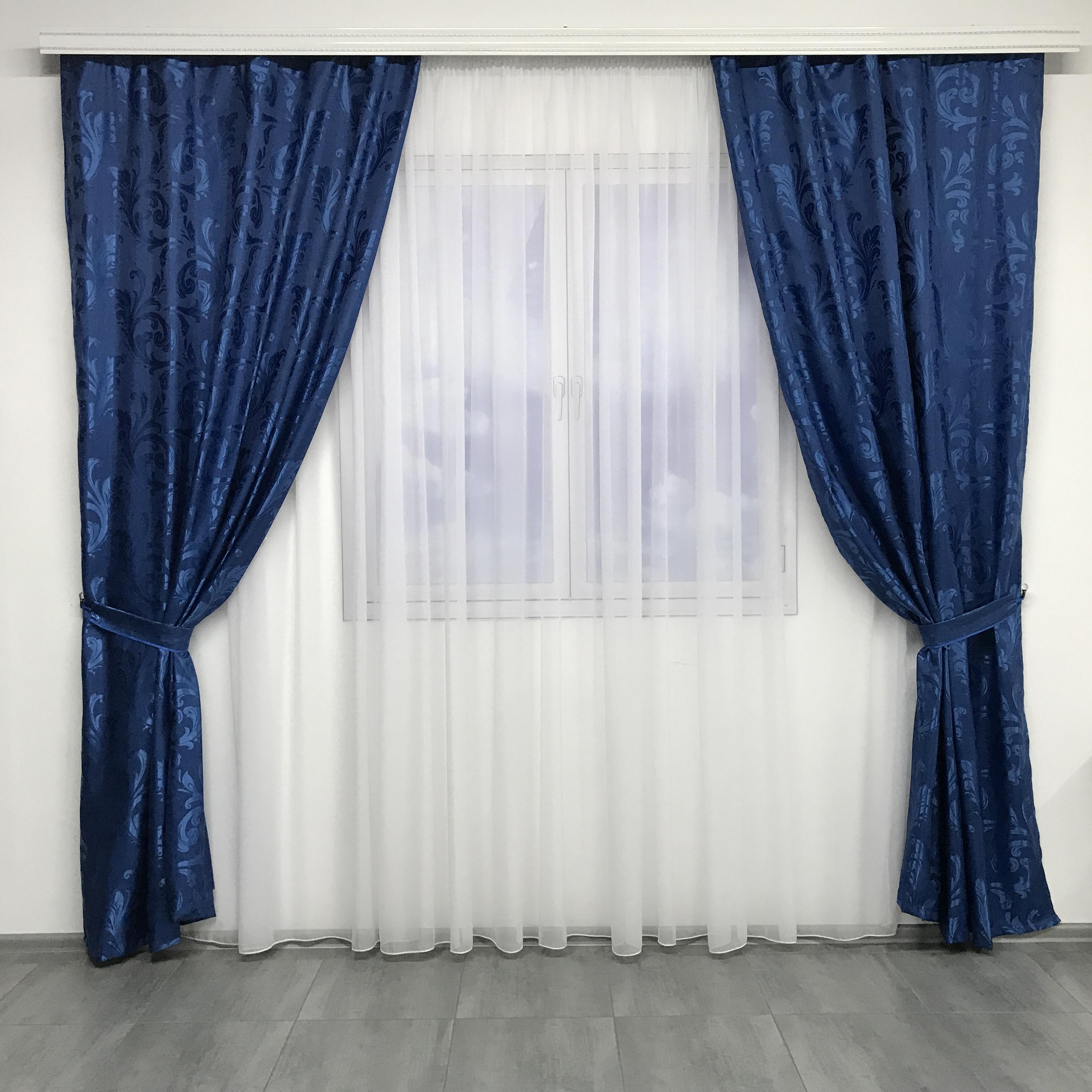 Шторы жаккардовые ALBO 150x270 см 2 шт. Синий (SH-С32-16)