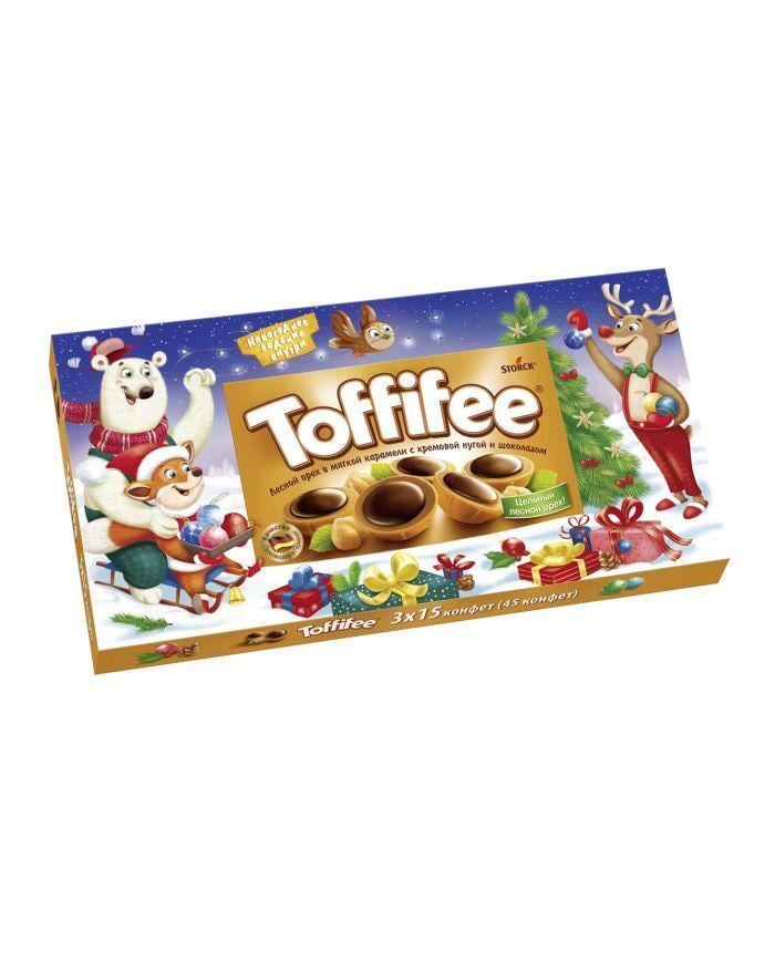 Конфеты с цельным фундуком Toffifee новогодний санта 375 г