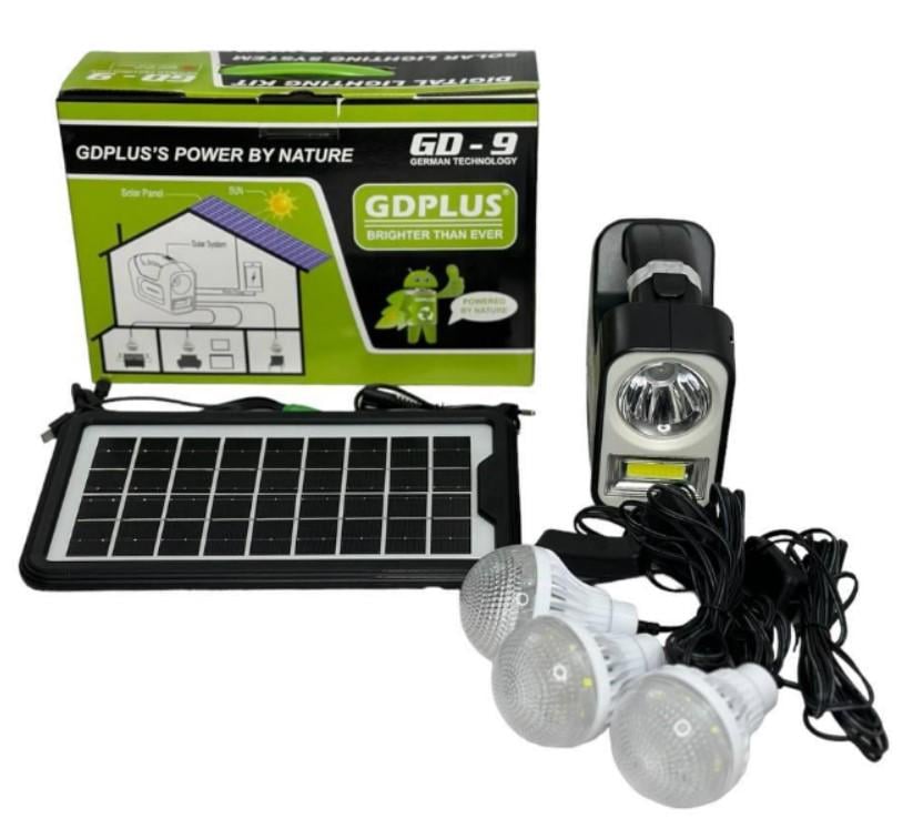 Сонячна станція GDPLUS GD-9 з вбудованим акумулятором/ліхтарем і додатковою лампою 4500 мАг (1988504710) - фото 4
