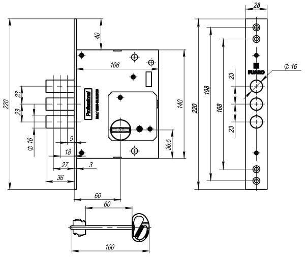 Замок врезной сувальдный Fuaro MDV25/S-60.00.3R16 5key - фото 2 Замок врезной сувальдный Fuaro MDV25/S-60.00.3R16 5key - фото 2