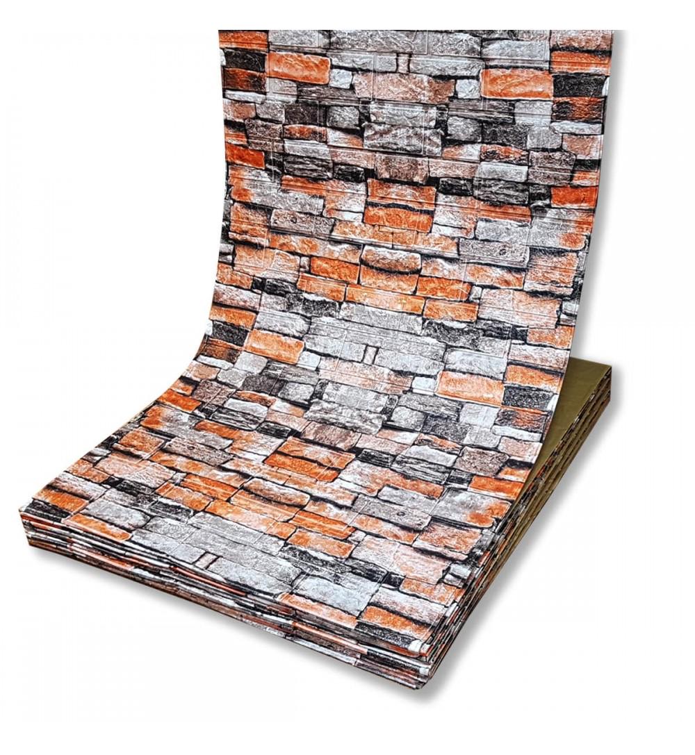 3D-панель самоклеющаяся декоративная Кирпич Песчаник в рулоне 3080x700x3 мм