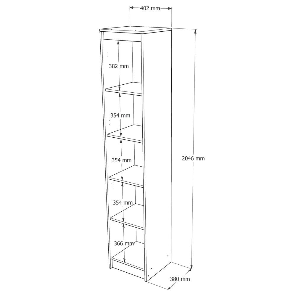 Шкаф-пенал закрытый Эверест Сити-400 204,6x40,2x38 см Дуб сонома/Графит (EVR-071091) - фото 6 Шкаф-пенал закрытый Эверест Сити-400 204,6x40,2x38 см Дуб сонома/Графит (EVR-071091) - фото 6