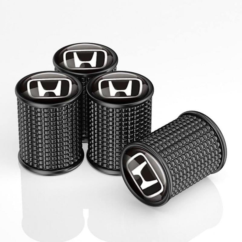 Набор защитных колпачков на ниппель SUNROZ Caps для Honda Lux Black Metal Хонда 4 шт. (A-67685)
