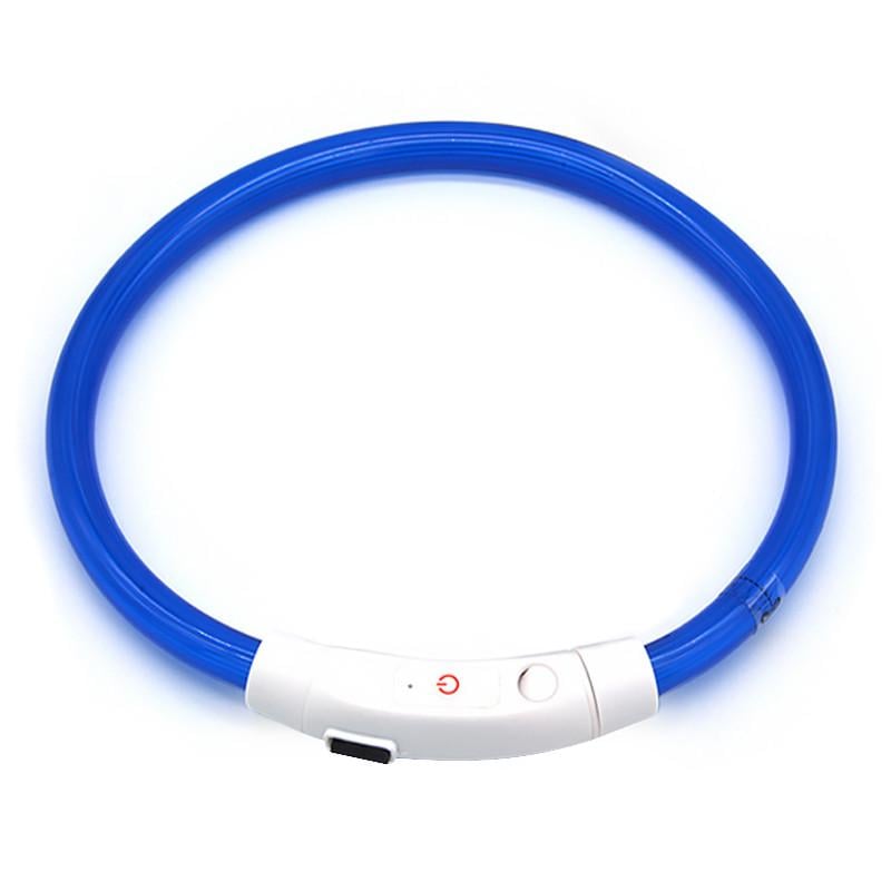 Ошейник светодиодный Lesko L-18 L USB Blue