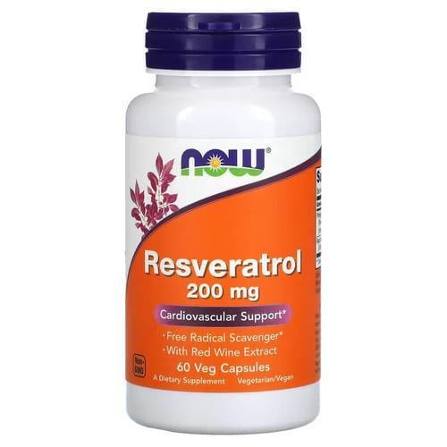Ресвератрол NOW Resveratrol 200 мг 60 Veg Capsules (NOW-03353)